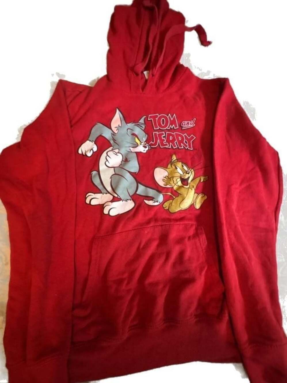 Tom and Jerry Graphic Hoodie Red Size M (7-9)